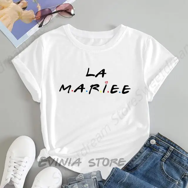 French shirts Team Bride Bridesmaid matching T-shirts Bridal Party tops tshirt for bride team bridal shower gifts