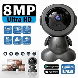 8MP Wifi Surveillance Robot Camera PTZ Security Baby Monitor Two Way Audio Color Night Vision Home IP Cameras AI Smart Tracking