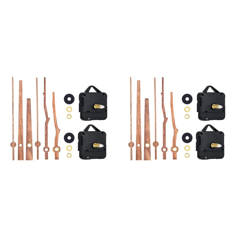 

4Pcs Clock Movement Mechanism With 12 Inch Walnut Hands Clock Kit Mechanism For DIY Wall Clock Repair Parts Replacement