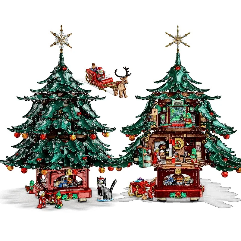 Christmas Tree Home Decoration Building Blocks 3171PCS Compatible Bricks DIY Creative Living Room Ornament Assembly Model