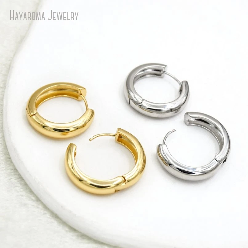 

10Pcs Wholesale Round Coin Shape Circle Plated Metal Copper Earrings