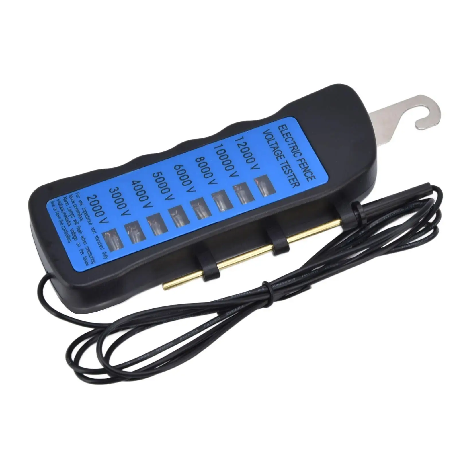 12kV Waterproof Fence Voltage Tester with 8 Neon Indicators - Durable ABS & Copper Material for home & Garden Use