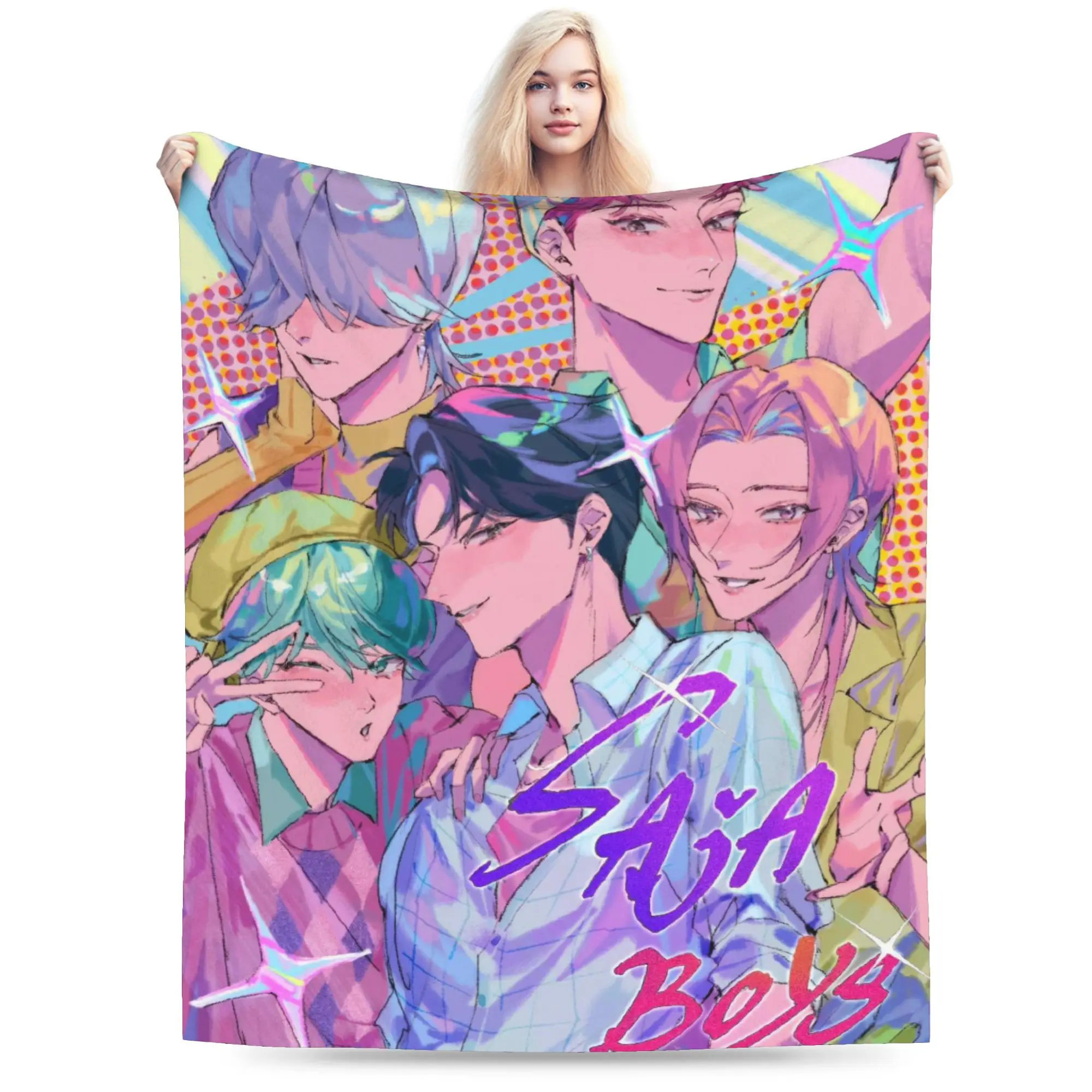 

Одеяло Saja для мальчиков, флисовое зимнее одеяло KPop Demons Hunters, многофункциональное ультра-мягкое одеяло для дивана, спальни, одеяло