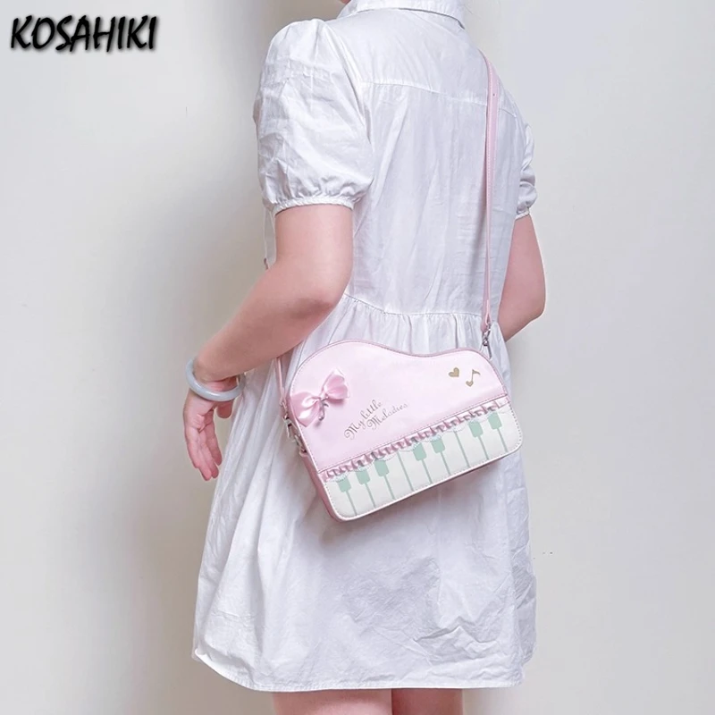 

Japanese Casual Fashion Chic Women Cellphone Bag Sweet Y2k Lace Patchwork Bow Crossbody Bags New Lolita Kawaii Shoulder Handbags