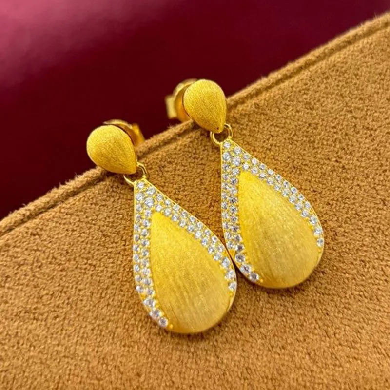 

Серьги-гвоздики из 100% стерлингового серебра 925 пробы с цирконием AAA, матовые серьги-гвоздики с каплями воды для женщин, ювелирные изделия