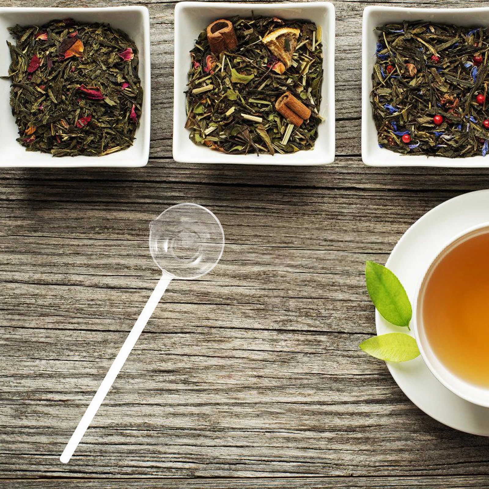 

Glass Soup Spoon Clear Teaspoon Heat-Resist Multi-Use Kitchen Stirring Mixing Brewing Dessert Long Glass Spoon