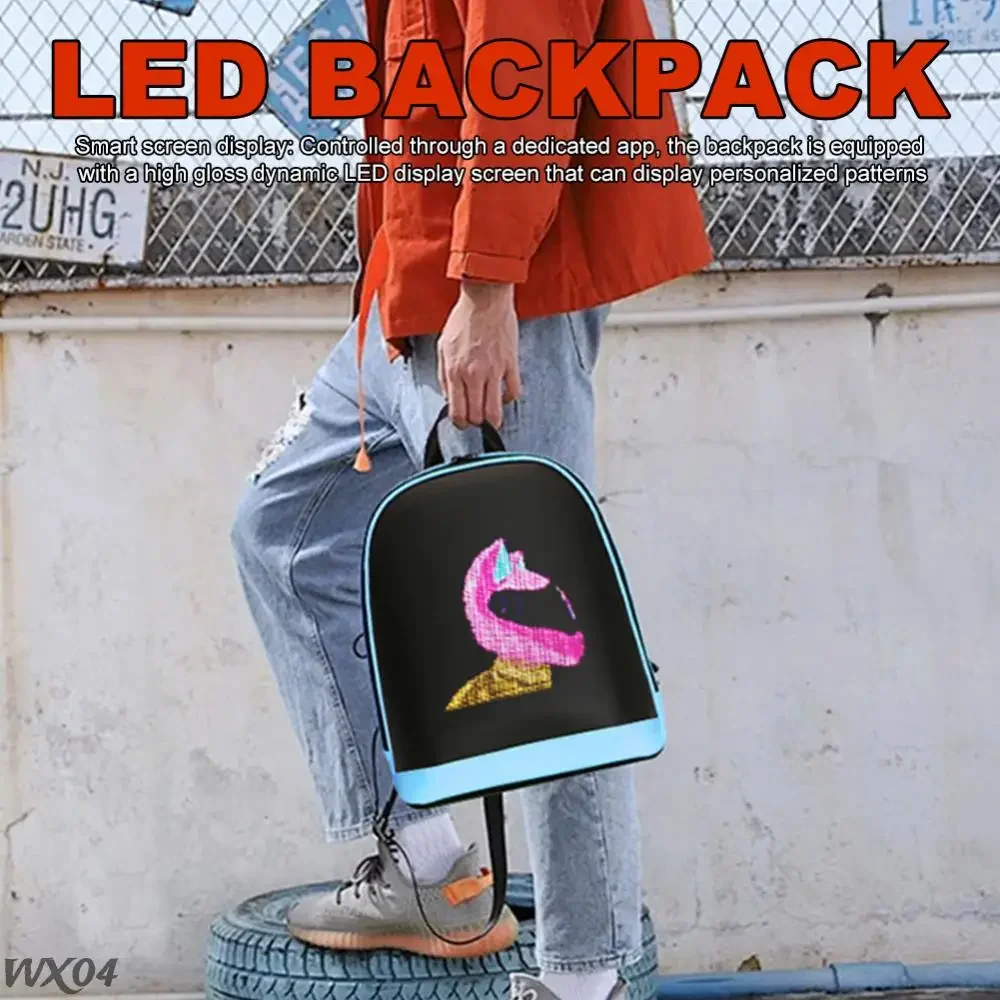 Светодиодный рекламный рюкзак с управлением через приложение, рекламная деловая сумка, уличная сумка с пиксельным экраном для путешествий на открытом воздухе