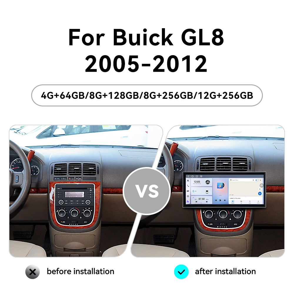 

Car Radio 15.8 Inch Android 15 Wireless CarPlay HD Touch Screen GPS Navigation DSP Multimedia Stereo For Buick GL8 2005-2012