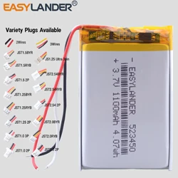 Variety Plugs 503450/523450 1100mAh 3.7V Polymer Lithium Rechargeable Battery Li-ion Battery  For GPS Smart Phone DVD MP4 MP5