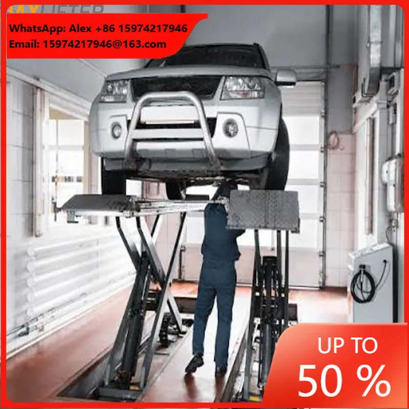 Workshop Grade High Stability Hydraulic Scissor Auto Hoist With Big Loading Weight