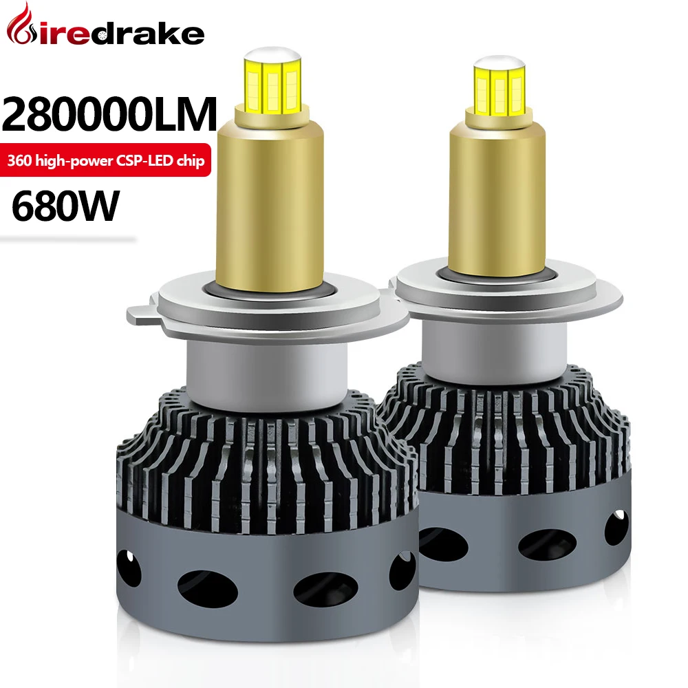 

Firedrake V5 High Power 8-sided LED Car Headlights H1 H7 H11 9005 9006 Car Headlights 360 Car bulb 680W 6000K 280000LM 12V 24V