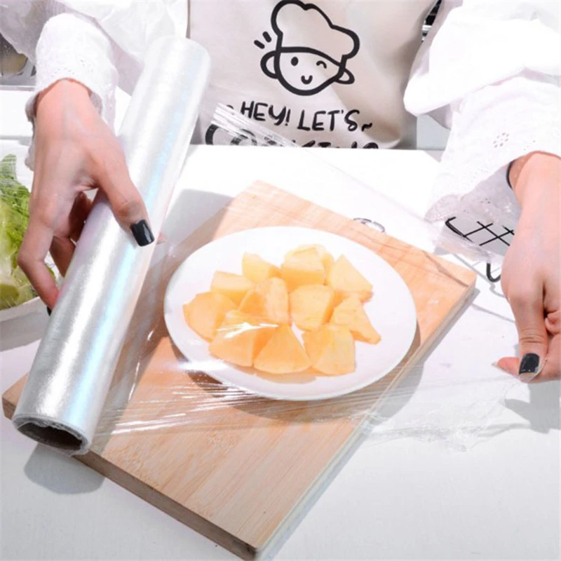 Large Roll Fresh-keeping Film PE Food Household Economic High Temperature Resistant Kitchen Food Packaging Food Wrap Food Cover