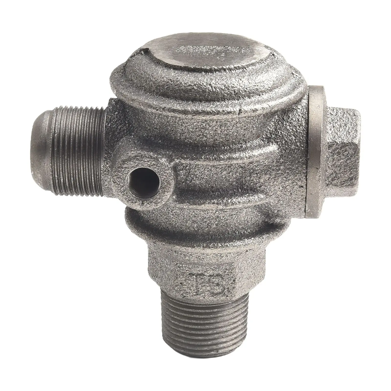 Iron Check Valve with Three Male Threaded Connection Points for Air Compressor Systems Including Tube Tank and Pump Interfaces