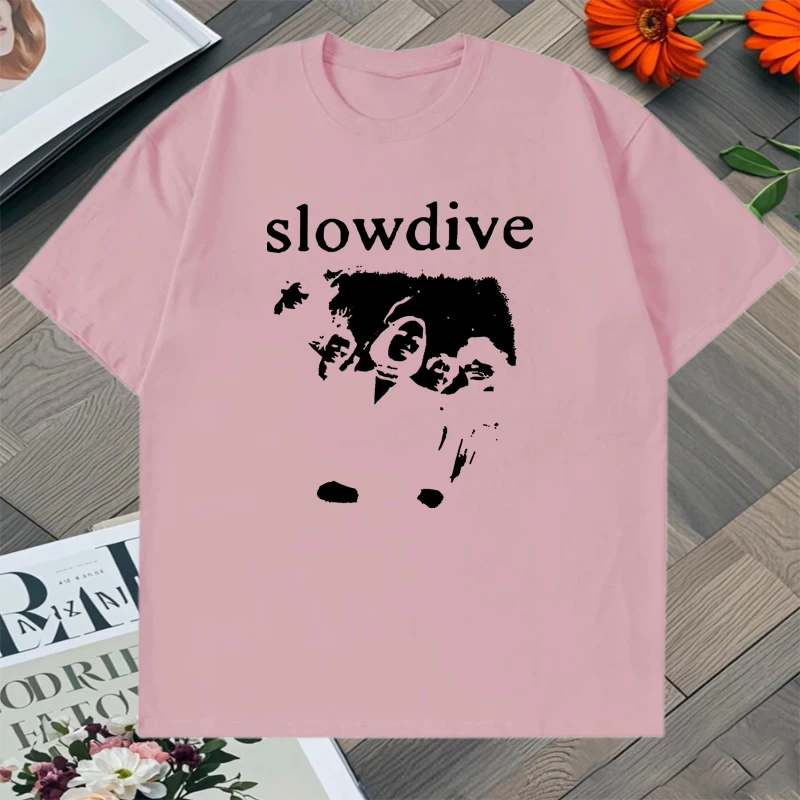 الصيف Slowdive الجرافيك تي شيرت مطبوعة الرجال النساء المتضخم الجولة الرقبة تي شيرت موضة 100% القطن أساسيات اليومية رداء علوي غير رسمي