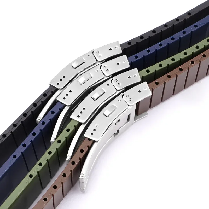 Curved End Watch Band for Longines Conquest HydroConquest L3.742 642 781 782 Sports Waterproof Rubber Silicone Watch Strap 21mm view 5