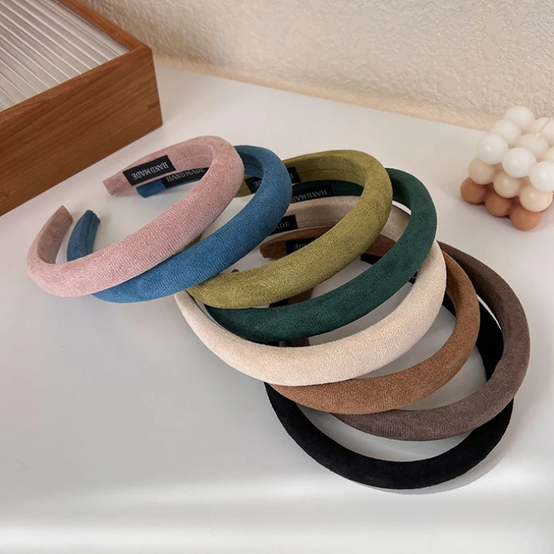 Retro New Dark Color Headbands For Women Temperament Versatile Sponge Hairband Girl Face Wash Hair Hoop Fashion Hair Accessories