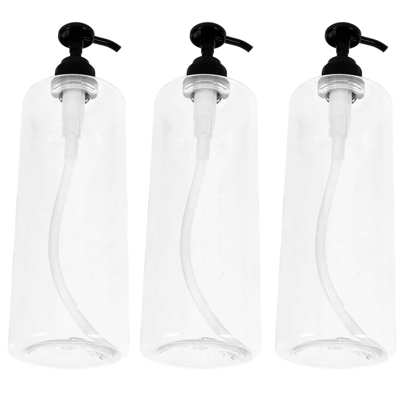 

3PCS Press Pump Subpackaging Bottle Reusable Refillable Shower Gel Container Black Dispenser for Home Office Travel