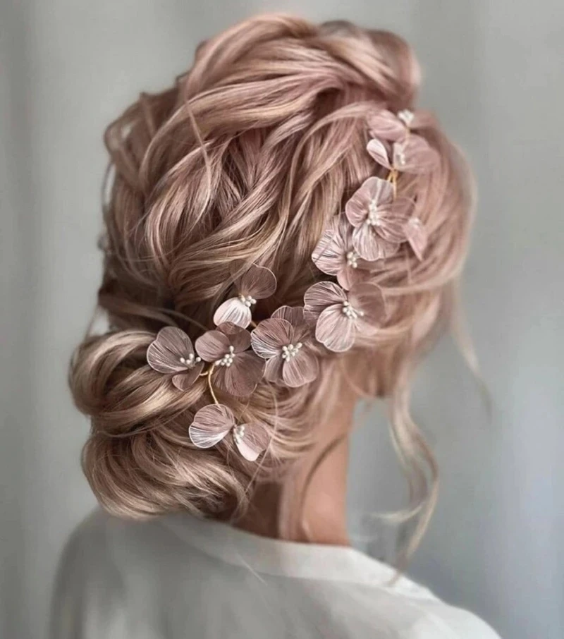 Flower Headband Pérola Cristal Hairband Brincos Elegant Party Tiara Crown Bridal Hair Jewelry Acessórios para o cabelo do casamento para as mulheres