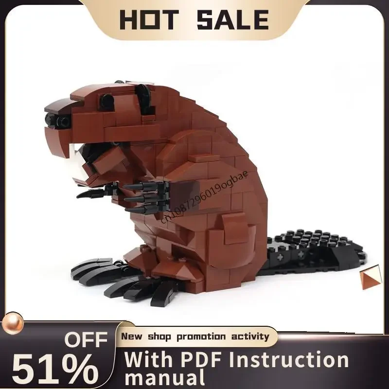 

Новинка, 329 шт., популярная серия животных, Moc, механическая модель бобра, головоломка на заказ, креативные идеи «сделай сам», детские игрушки, подарки на день рождения, Рождество