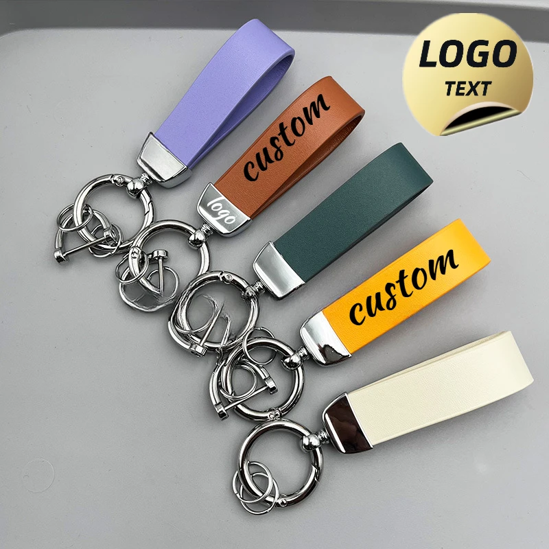 

Custom LOGO Blank Microfiber Leather Retro Keychain Laser Engrave Car Keyring Personaliz Numbe Company Name Key Chain Ring Gift