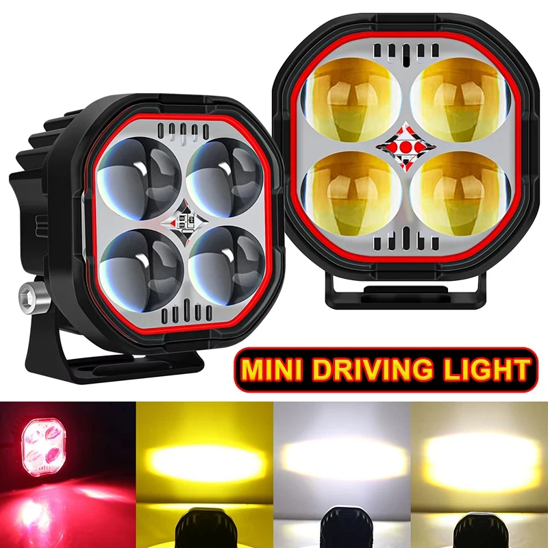 

LED 2 Inch red work light Fog Lights for Offroad Spot Driving Light for Truck Pickup SUV 4x4 12V 24V moto cars accessories light