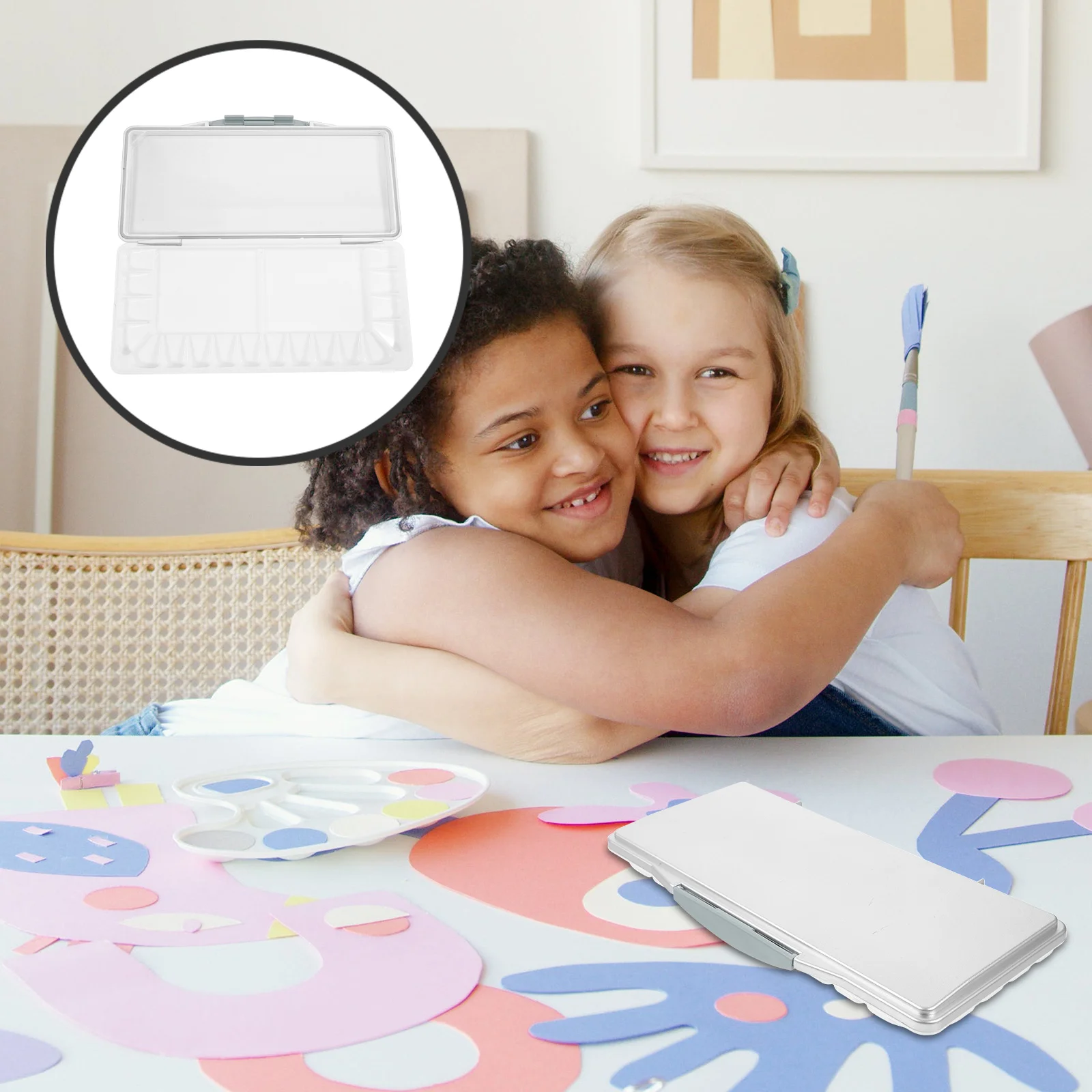 

Portable Watercolor Pigment Box Plastic Paint Mixing Tray Small Light Durable Easy Clean Storage Case for Watercolor Oil Gouache