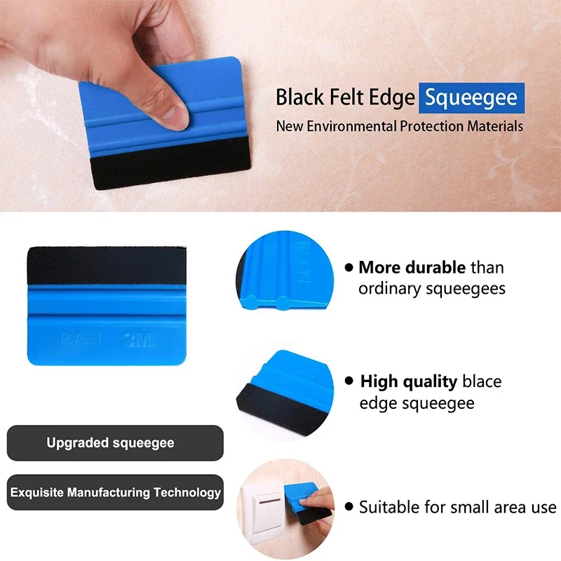 1/3pcs Car Stickers Film Install Squeegee Vinyl Carbon Fiber Scraper with Felt Squeegee Tool Film Wrapping Car Wrap Tools