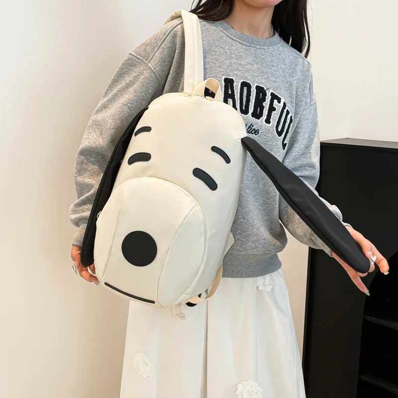 ladies cartoon dog printed backpack niche style casual schoolbag laptop bag student outdoor shopping rucksack