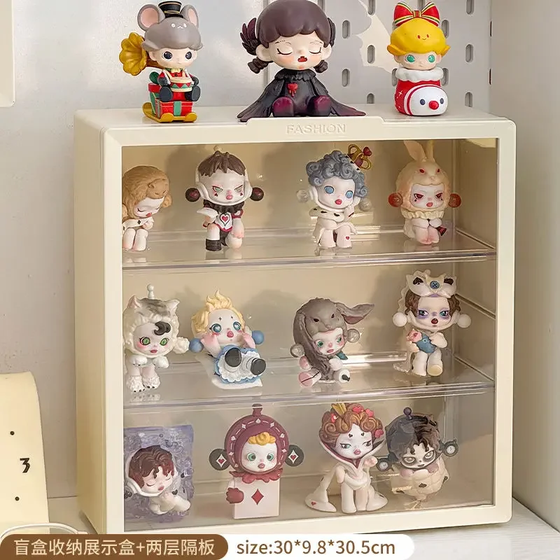 

2/3 Layers Display Box For LABUBU Dustproof Wall Hanging Large Capacity Vinyl Plush Dolls Storage Box Cotton Doll Toy Organizer
