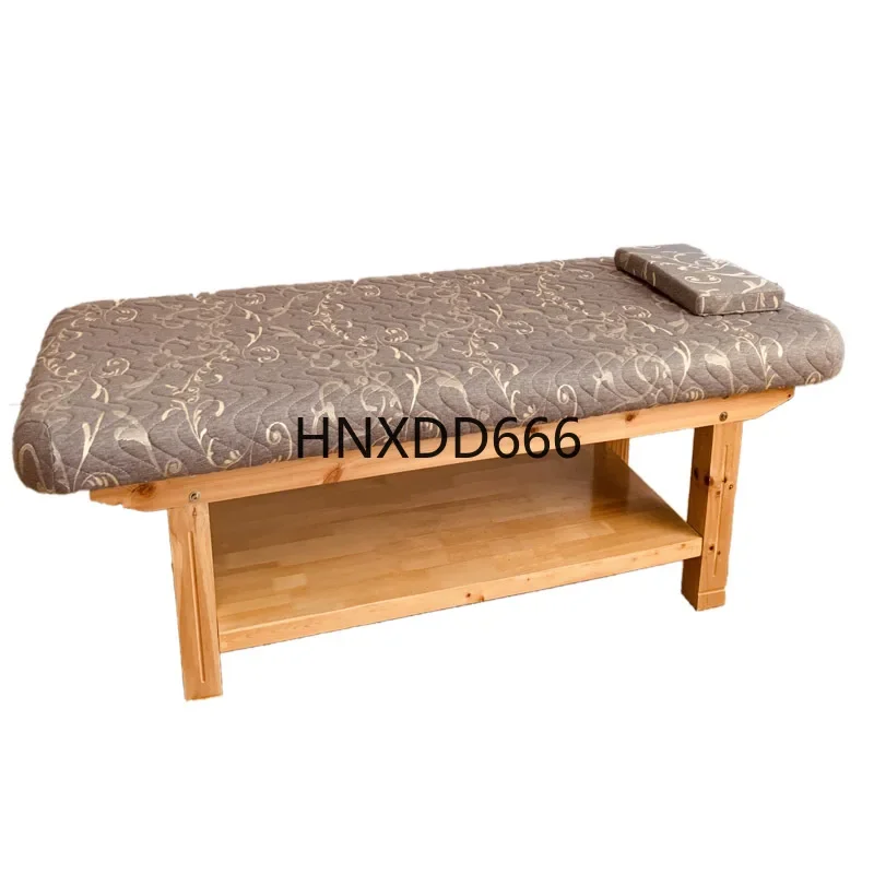 Solid wood beauty body pattern embroidery bed household physiotherapy bed