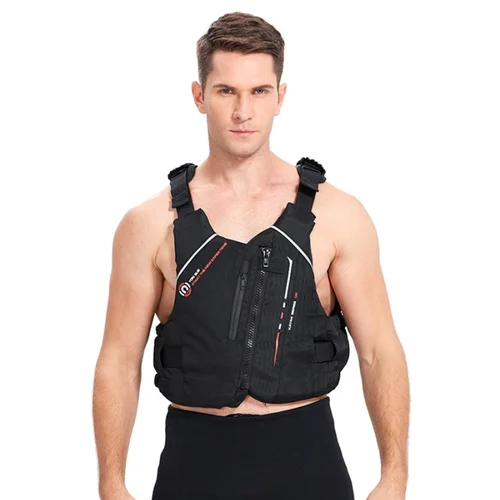 Imagen 2 del producto Chaleco salvavidas para niños adultos, deportes acuáticos, flotabilidad, natación, canotaje, esquí, vela segura, pesca, chaleco salvavidas con bolsillo para surf