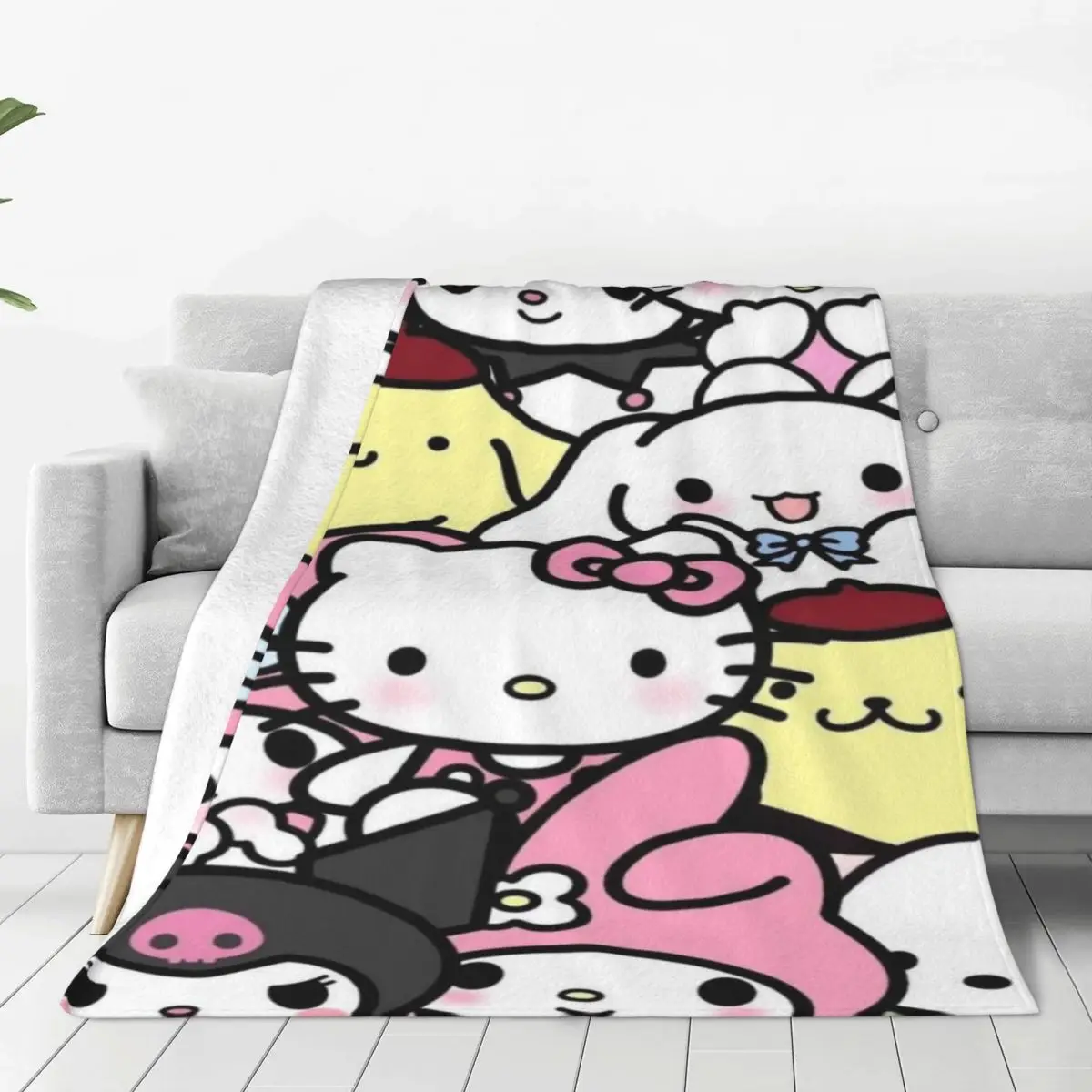 

Hello Kitty Durable Flannel Blanket - Easy Care Fleece Throw for Home Decor and Cozy Evenings with Family and Friends Together