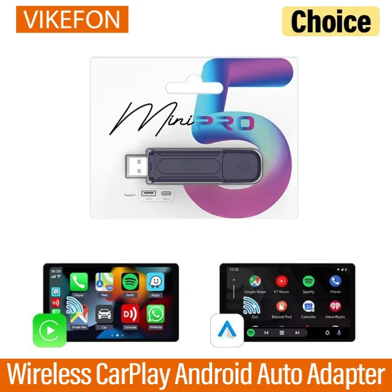 

Мини-беспроводной адаптер CarPlay Android Auto с автоматическим подключением автомобиля AI Box Android Auto Wireless Dongle Plug Play Smart Car Systems