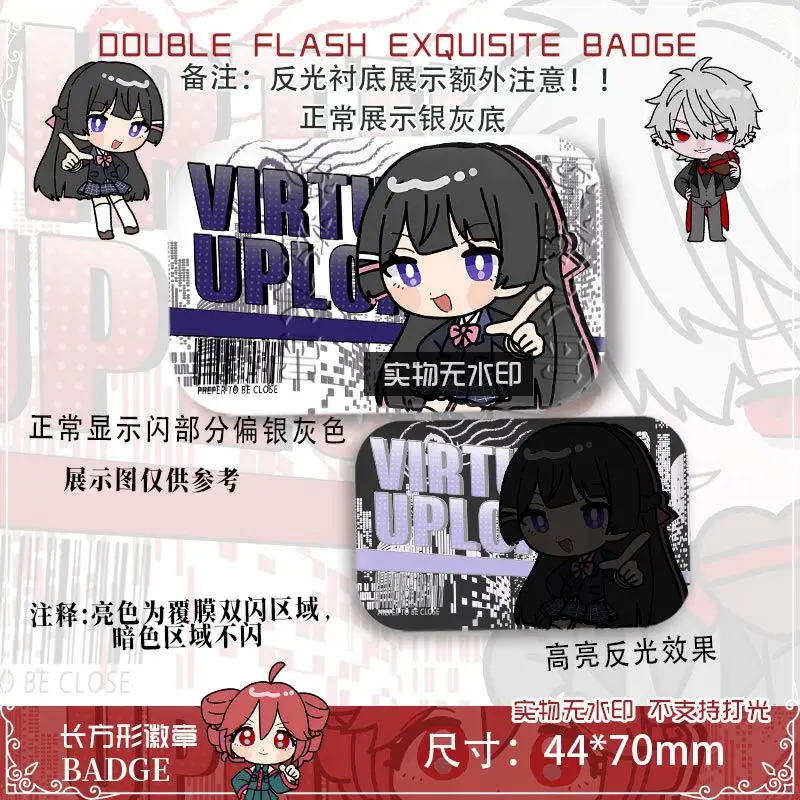 أنيمي ANYCOLOR NIJISANJI Vtuber Kuzuha Kasane تيتو شارة سترة الجينز التلبيب دبوس جمع بروش حلية هدية الهالوين