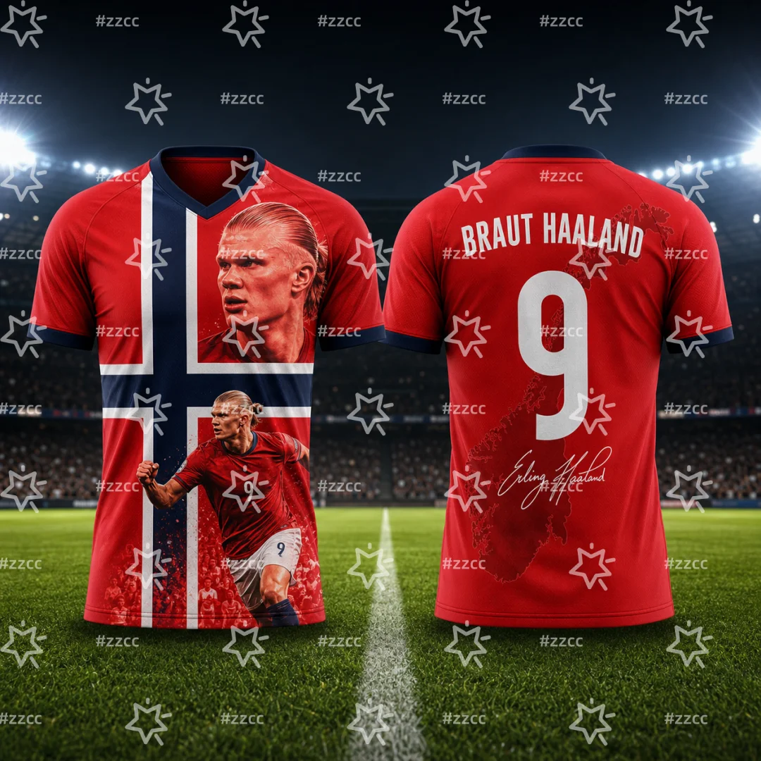 Camisa de Futebol da Seleção Norueguesa Haaland 2026, Kit de Jogo e Treino, Camiseta Masculina de Verão, Roupa Infantil, Camiseta Y2K Feminina
