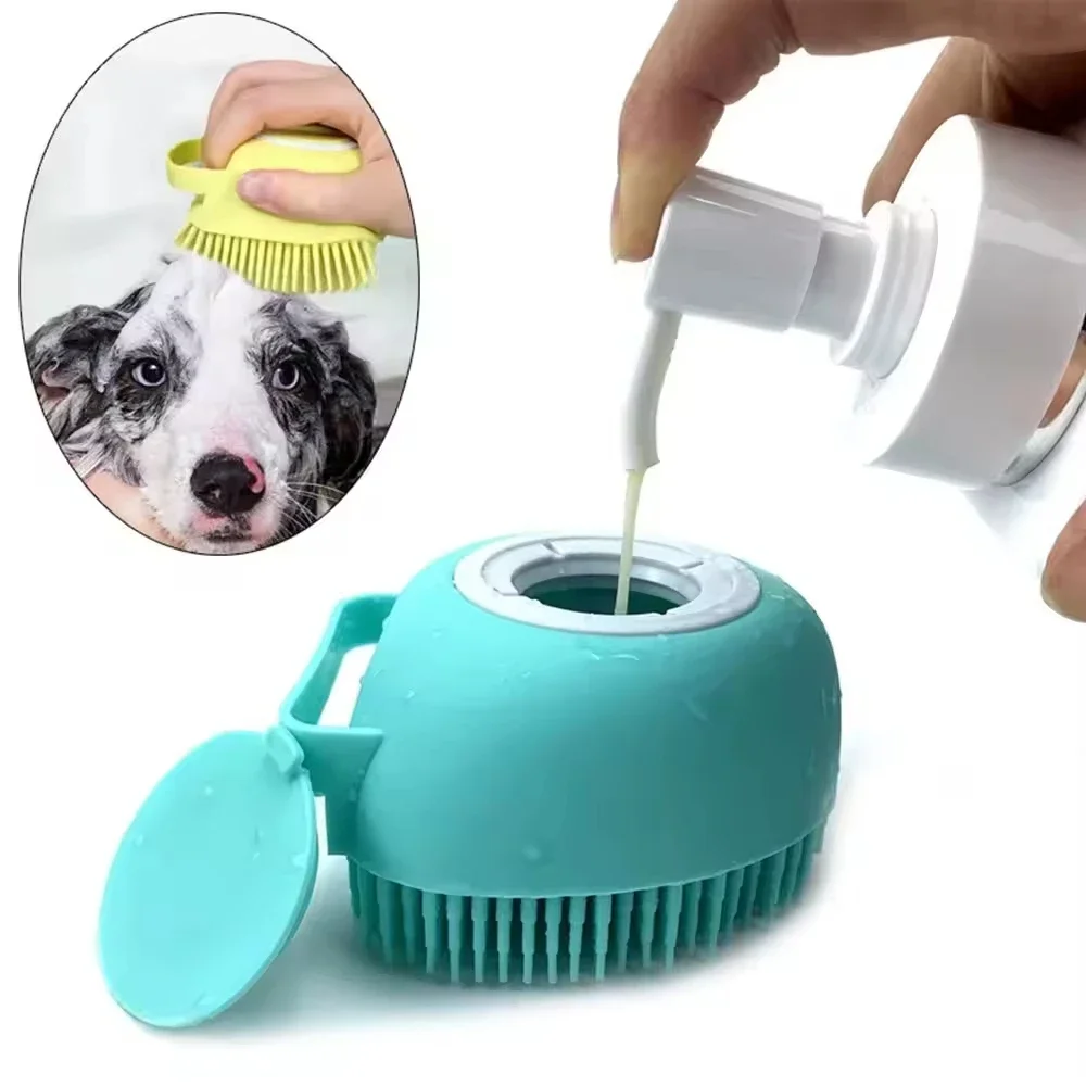 Silicone Plastic Dog Bath Brush Stocked Pet Supplies Massage De-Floating Hair Cleaning Cat for Pet Cleaning