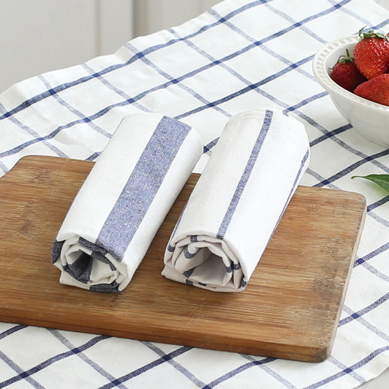 Table Napkins Dinner Mat 40*60cm Classic Mediterranean Style Cotton Napkin Wedding Dessert Tea Towel Kitchen Dishcloth Placemats