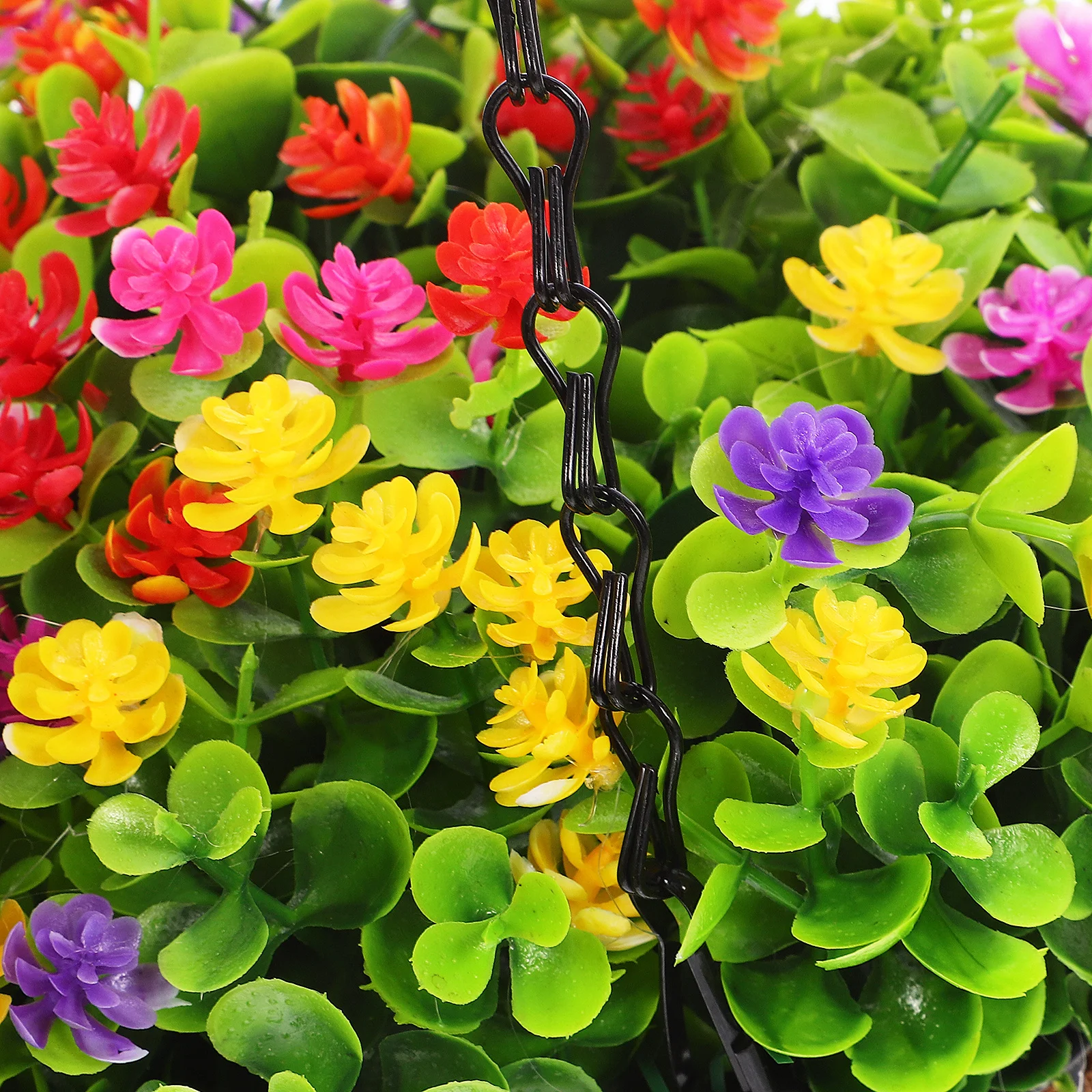 

Outdoor Hanging Basket Artificial Flowers Uv Resistant Simulation Flower Decor Hanging Planter for Garden Living Room