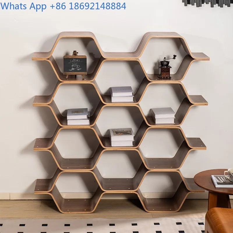 

North American Black Walnut Bookshelf Nordic Simple Solid Wood Bookcase Vintage Style Storage Cabinet Living Room Display Shelf