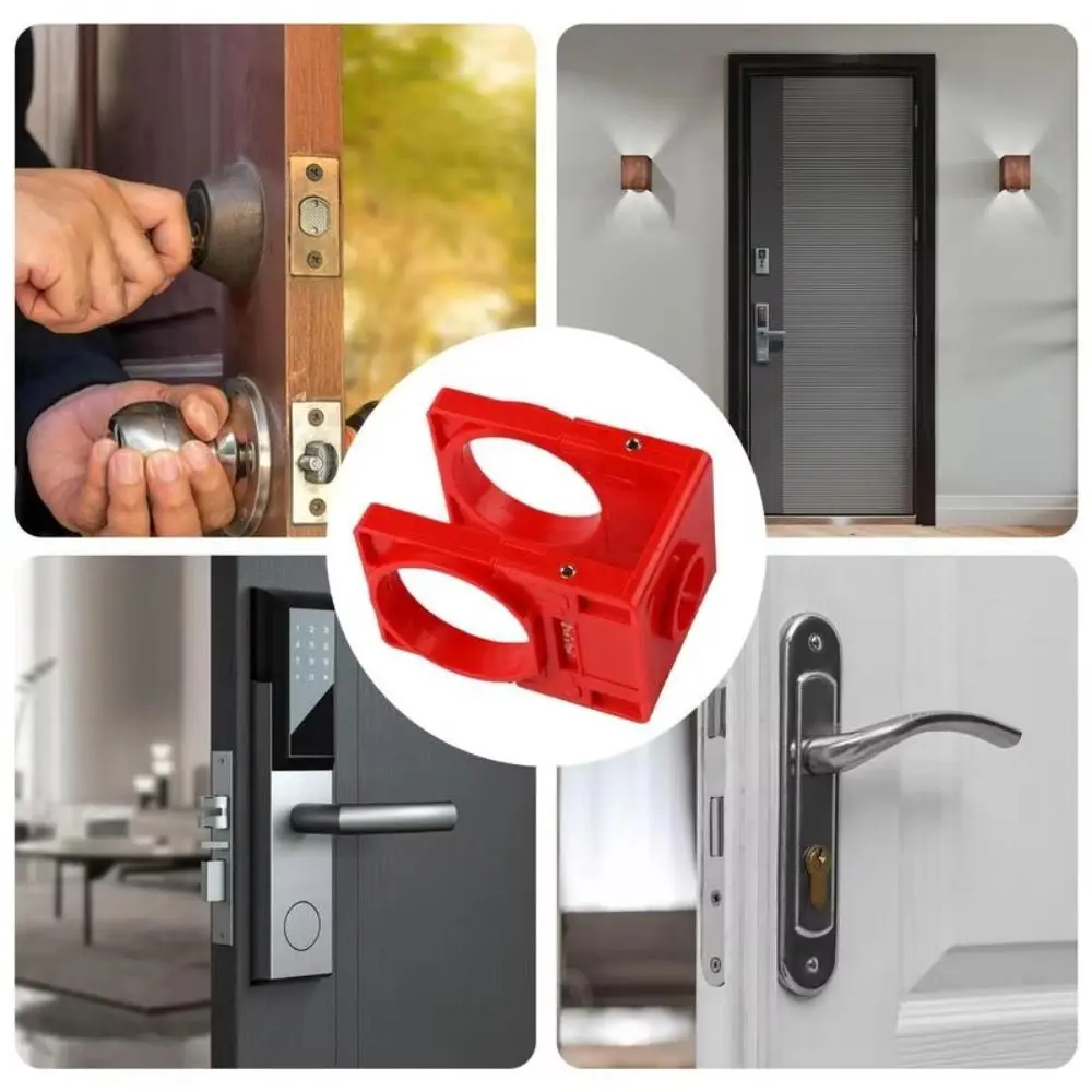 ชุดติดตั้งล็อคประตูแบบเจาะ ตำแหน่งที่แม่นยำ ชุดเลื่อยล็อคประตูกันลื่น เครื่องมือยึด แขนล็อคแบบสแน็ปพลาสติก