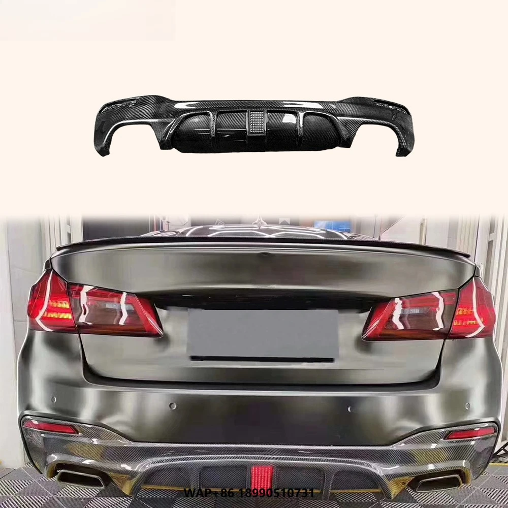 

For 5 Series G30 (17-19 M Sport Only) Carbon F1 Rear Diffuser Lip with Light Body Parts