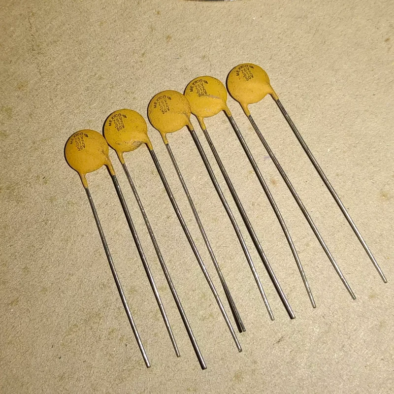 10-100pcs imported from the UK and Mexico MEXICO Z5V 0.01uf 50V tin film ceramic capacitor guitar non-polar capacitor