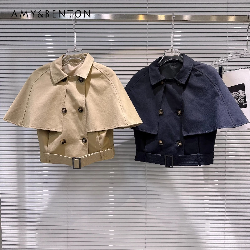 

French Original Design Elegant Temperament Removable Shawl Cape Women's Vest 2026 Spring Fashion Sweet Cool Short Coat Ladies