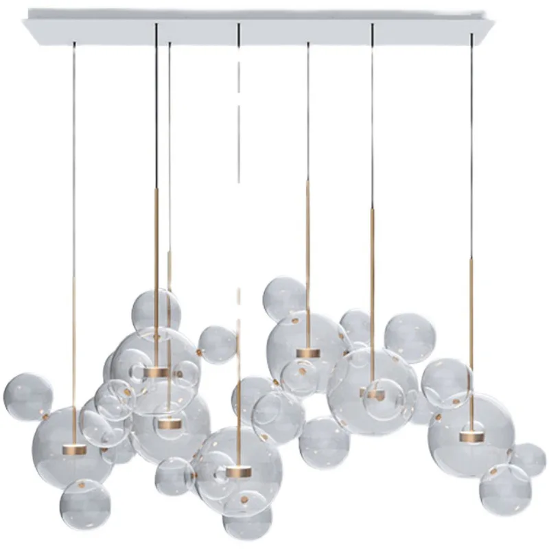 

Mickey bubble restaurant, chandelier designer glass ball, lamps Nordic ins Internet celebrity living room chandelier