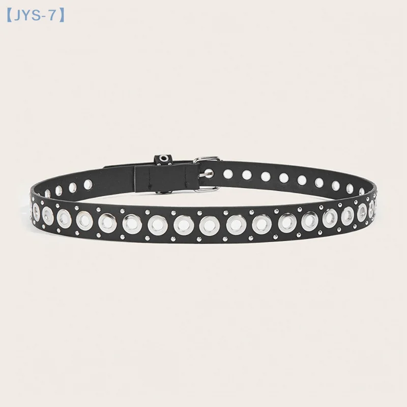 【JYS-7】여성 벨트 패셔너블한 리벳 얇은 벨트 개성 있는 니들 버클 벨트 스트리트 트렌드 펑크 힙합 스타일 벨트
