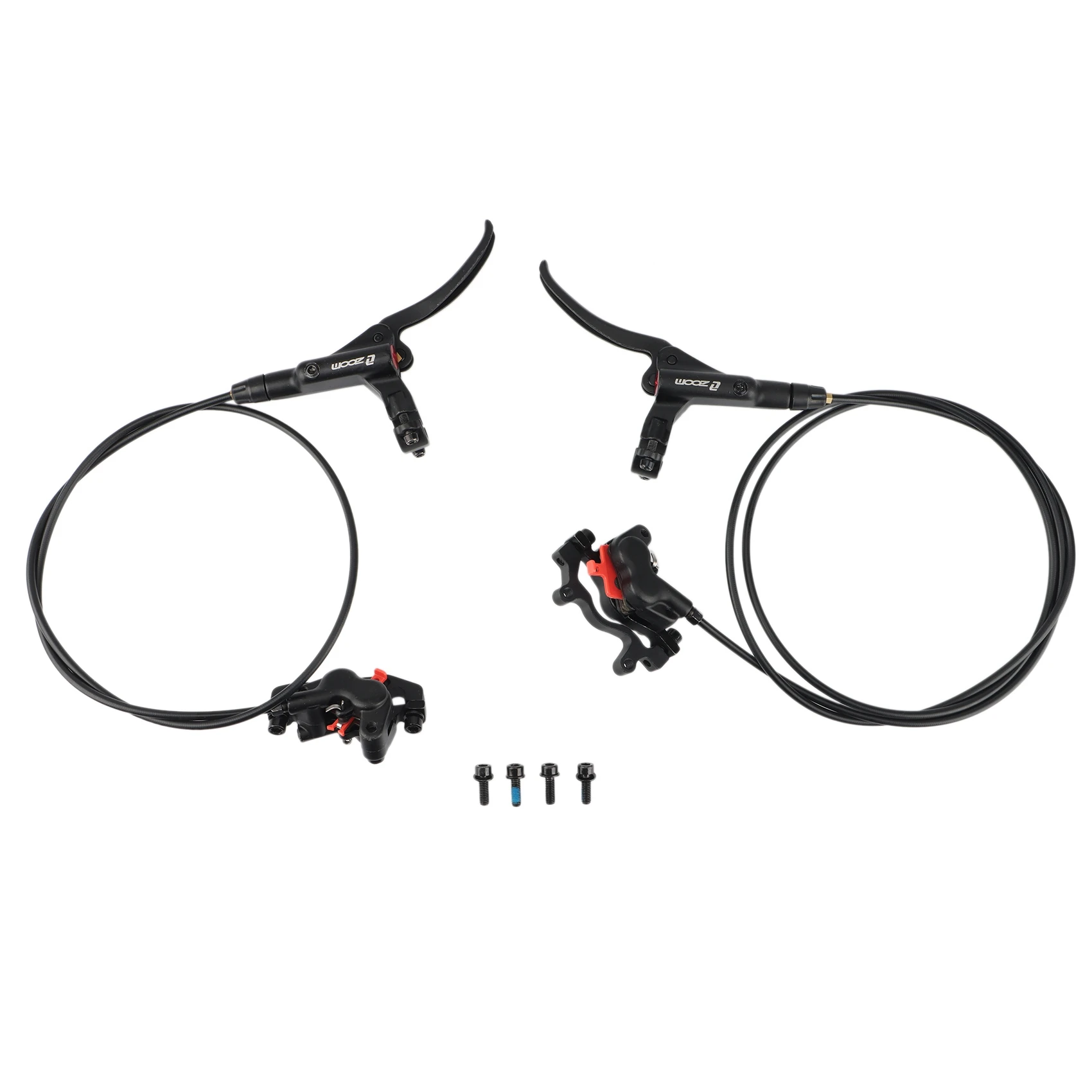 

ZOOM Upgrade 4 Pistons MTB Bike Hydraulic Brakes Mountain Bicycle HB-876 Oil Pressure Disc Brakes,Black 900mm/1600mm