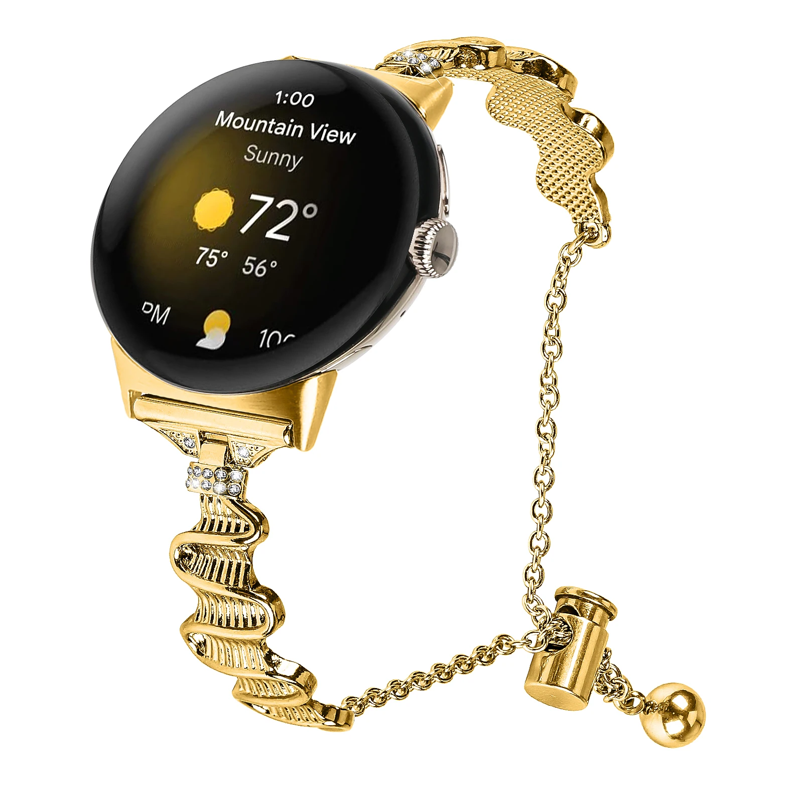 Bracelet en diamant pour Google Pixel Watch 3, 41mm, en métal, pour Google Pixel Watch 3/2/1 41mm, Bracelet de remplacement pour femmes