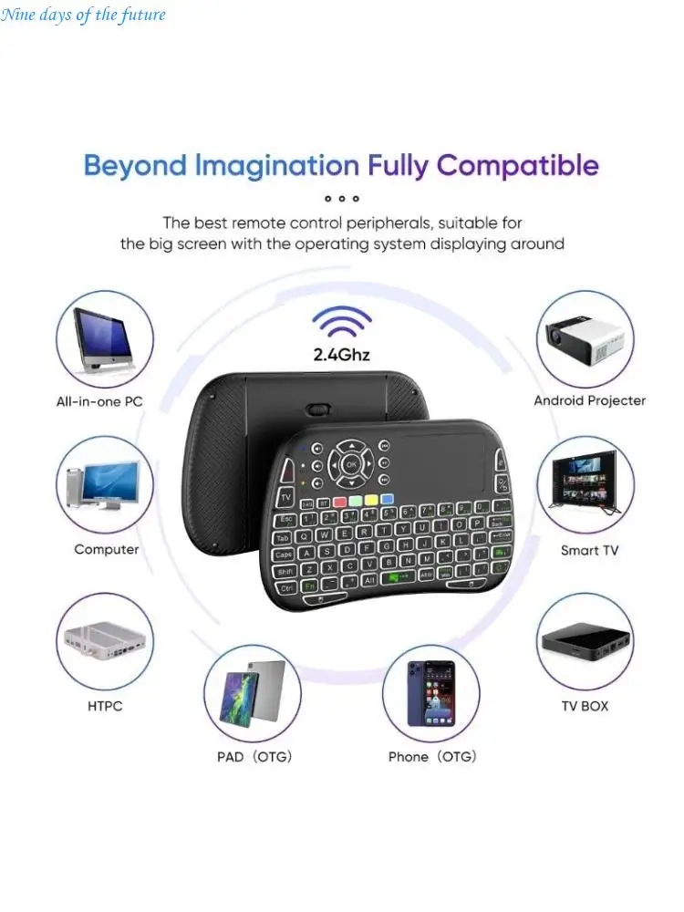 Backlit 2.4GHz Mini Wireless Keyboard Remote Control with Touchpad Mouse Combo with USB Dongle For TV BOX E65A