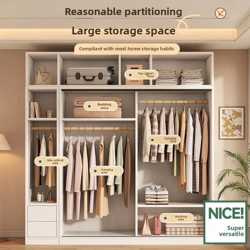 

Шкаф Tal Extra для дома, спальни, раздвижная дверь, боковой шкаф, простая современная собранная детская деревянная одежда