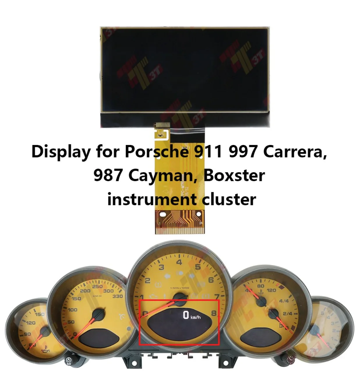 Armaturenbrett-LCD-Display für Porsche 911 997 Carrera/GT2/GT3/Turbo/Targa, 987 Cayman, Boxster Tachometer Instrumentencluster – Detail 2